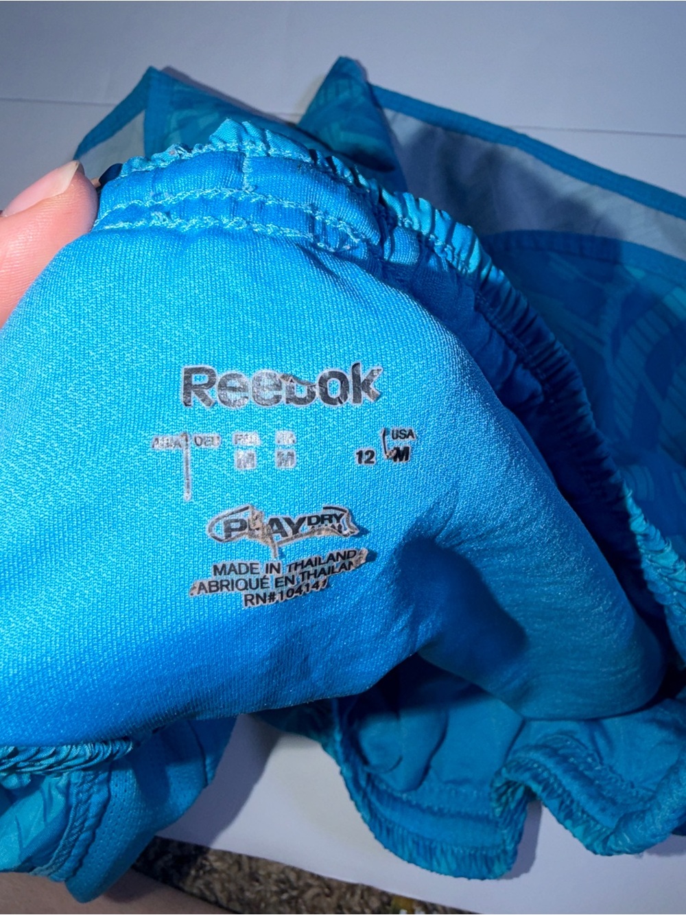 Reebok Teal Geometric Running Shorts - Picture 4 of 4